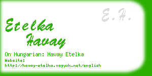 etelka havay business card